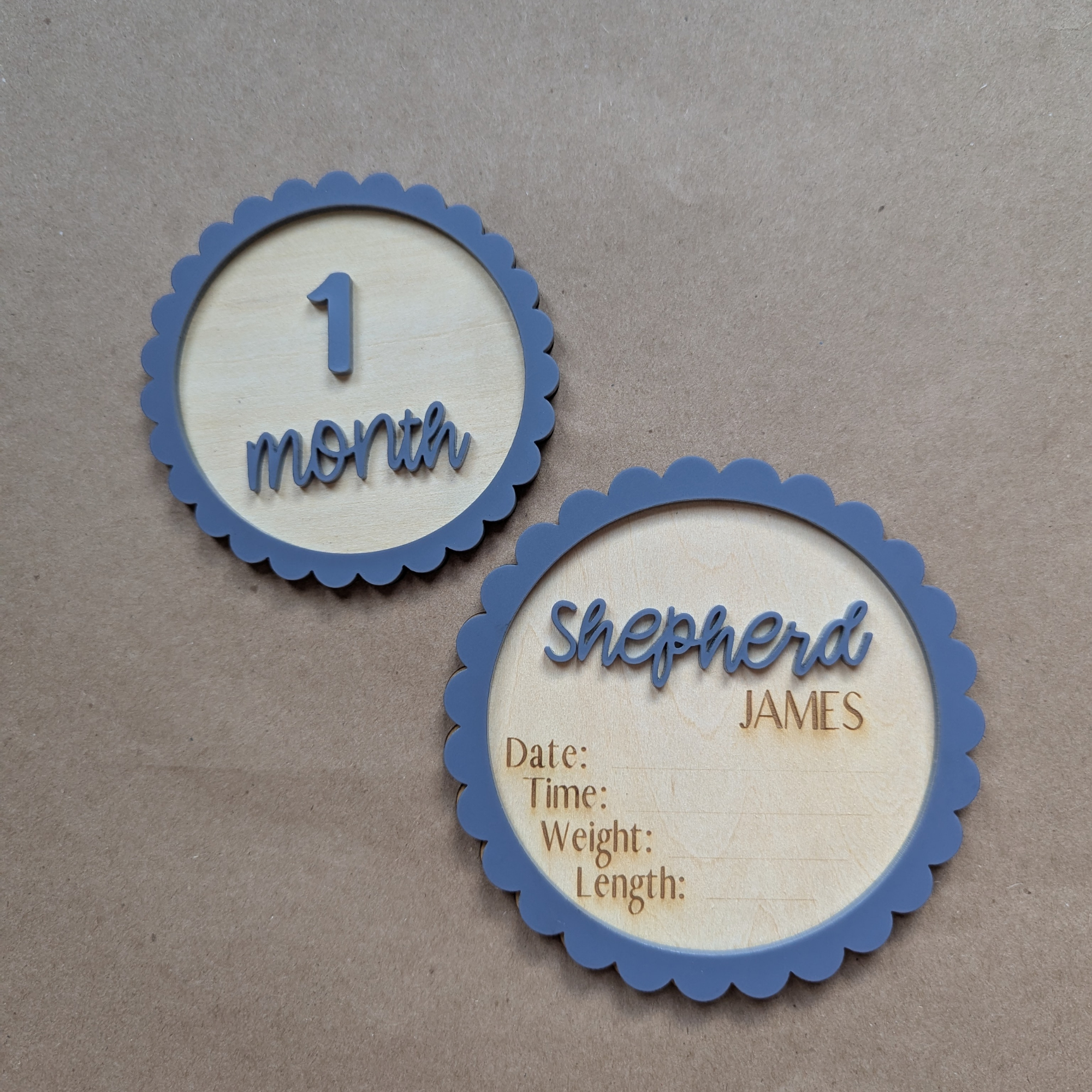 Personalized Baby Milestone Discs — 3 Discs For 12 Months